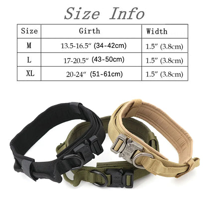 the IRONLOCK TACTICAL COLLAR - Tactical Dog Collar, Adjustable Pet Collar, Training Dog Collar with Heavy Duty Metal Buckle for Medium and Large Dogs, Accessories