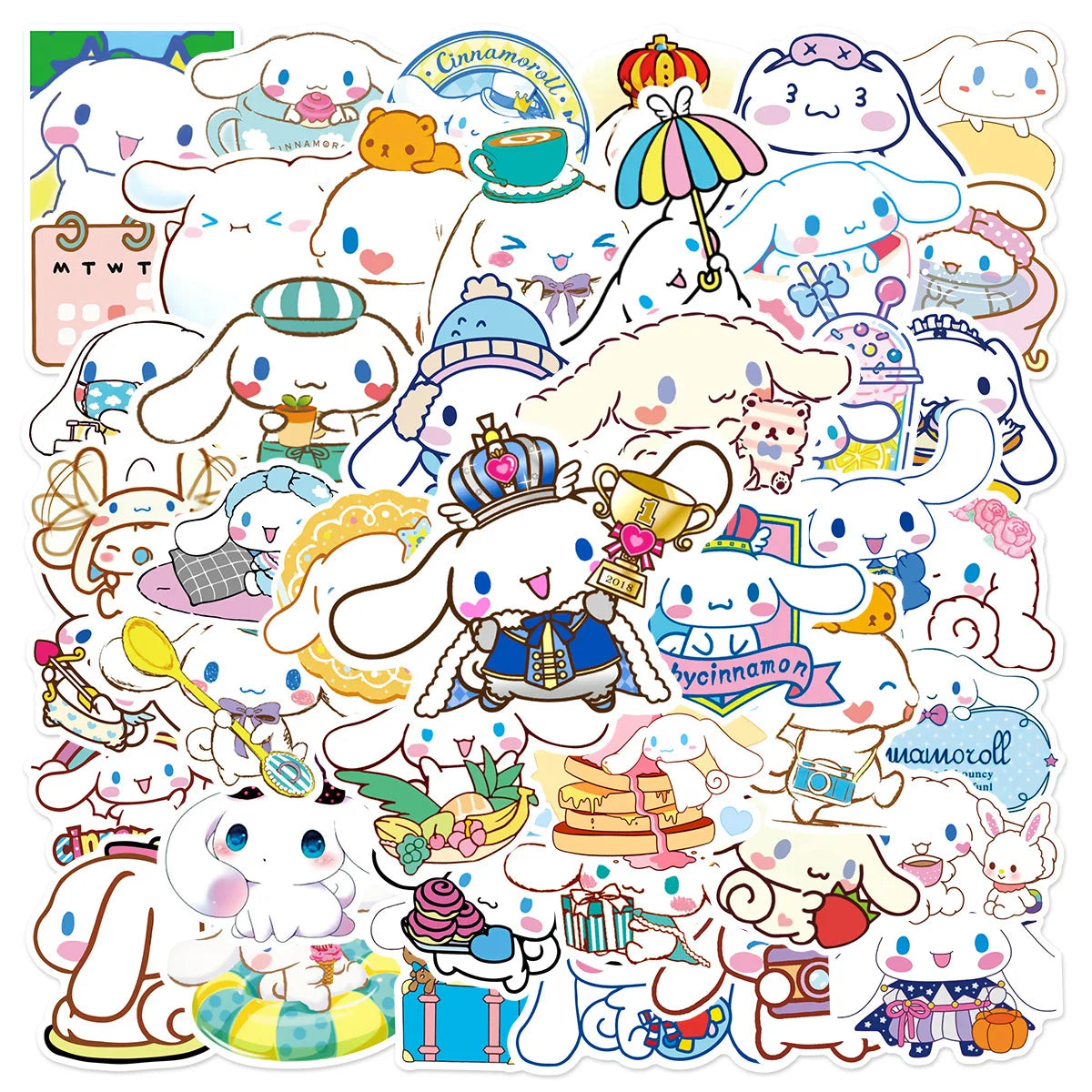 50PCS Cartoon Cinnamoroll Cute Dog Graffiti Stickers Motorcycle Luggage Water Cup Guitar Waterproof Stickers