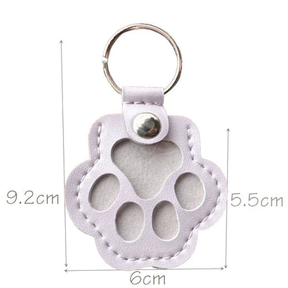 Pet Hair Keepsake Keychain Leather Memorial Locket for Storing Dog Cat Fur, Cute Pet Loss Gift, Remembrance Key Ring Bag Charm