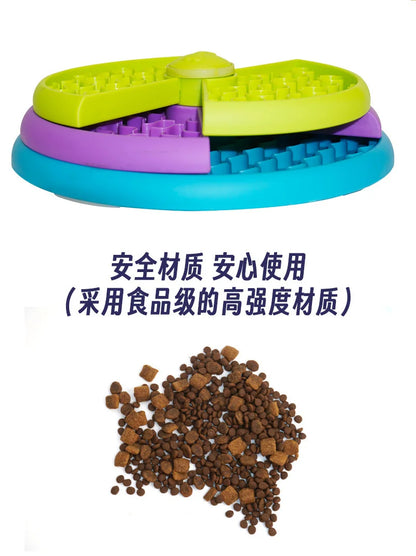 Pet supplies Slow food bowl anti choking cat bowl dog basin puzzle feeder healthy pet rotating game board