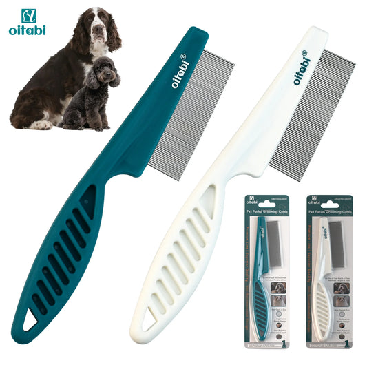 the PESTEASE GROOM COMB - Flea Lice Comb, Dog/Cat Grooming Combs with Rounded Teeth, Professional Pet Tear Stain Remover Brush, Pet Dematting Tool