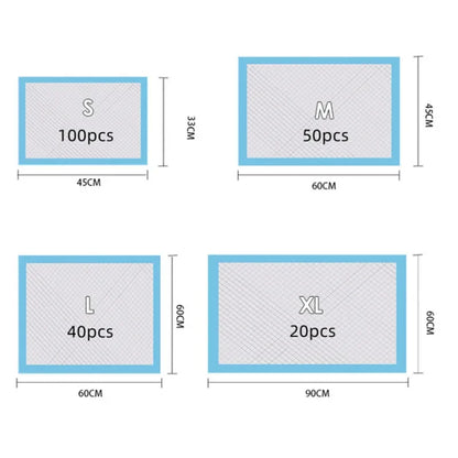 the DOG DIAPER MATS - 100/50/40/25PCS High Absorbent Thick Dogs Diapers, Disposable Puppy Training Pee Pads, Quick Dry Surface Mat, Clean Cushion