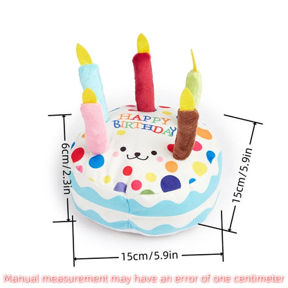 BOOTEELY Birthday Cake Pet Dog Soundmaking Interest Toys Bite Resistant Molar To Pass The Time Plush Gnaw Toys Birthday Gift