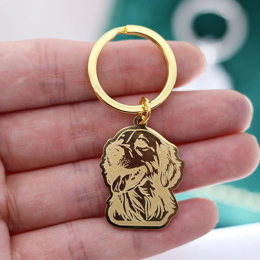 Stainless Steel Charms French Bulldog Dog Men's Trendy Punk Keychain for Women Men Jewelry Kids Gifts Key Bag Deco Accessories