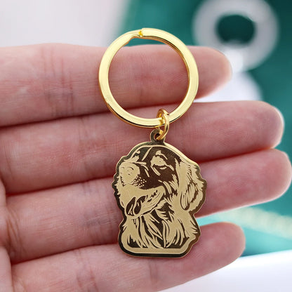 Stainless Steel Charms French Bulldog Dog Men's Trendy Punk Keychain for Women Men Jewelry Kids Gifts Key Bag Deco Accessories