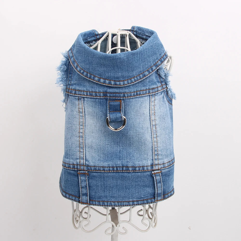 Dogs and Cats Jeans Coat Jacket Towable Denim Vest Cat Puppy Spring/Autumn Clothes Apparel