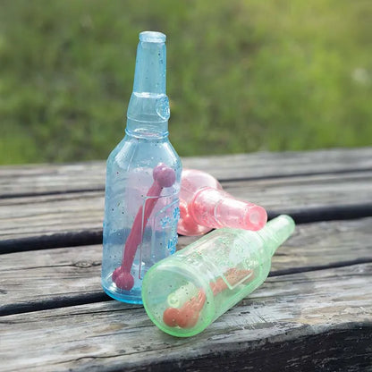 Pet Chew Toy Summer Floating Rubber Bottle For Puppy Interactive Teeth Cleaning Dog Squeaky Toy With Bone Dogs Toys