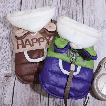 New Dog Clothing for Small Breeds - Corgi Dog Winter and Autumn Model with Warm Insulation and A Leash Ring