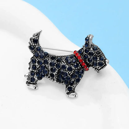 SKEDS Women Men Cute Cartoon Dog Full Crystal Creative Brooches Pins Luxury Rhinestone Exquisite Animal Badges Accessories