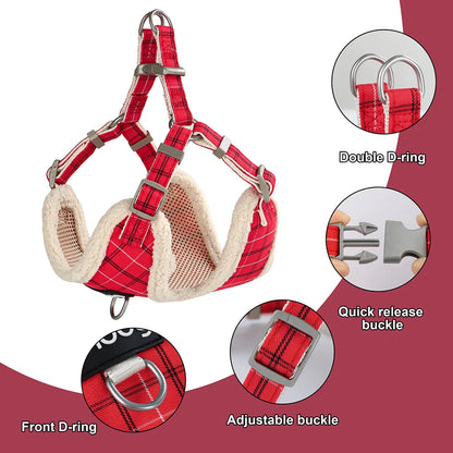 the BREEZEWALK HARNESS SET - Breathable Dog Harness/Leash Bag Set, Winter Warm Dog Fur Harnesses/Vest, Pet Walking Rope with Garbage Bag for Small/Medium Dogs