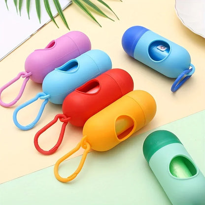 the CAPSULE CLEAN BAG HOLDER - Pill Shaped Poop Bags Dispenser, Garbage Holder Dispenser, Pet Supplies For Dogs, Collars And Leashes