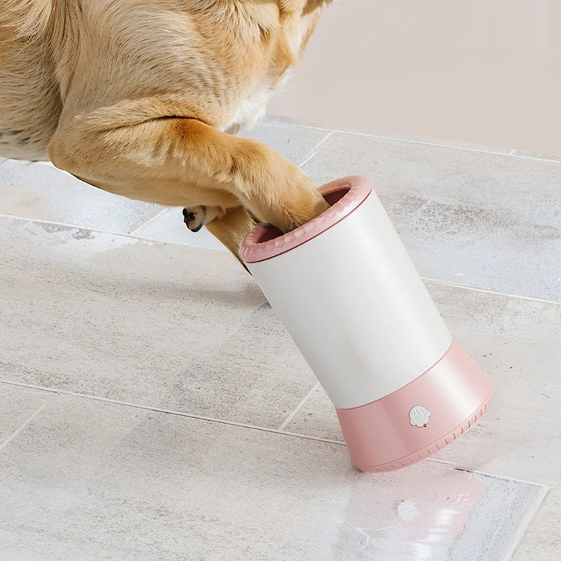 the PAW WASHER - Electric Pet Paw Washer Cup, Portable Dog Paw Cleaner, Portable Foot Washer Cup, Comfortable Foot Cleaning Machine, Dog Brushes