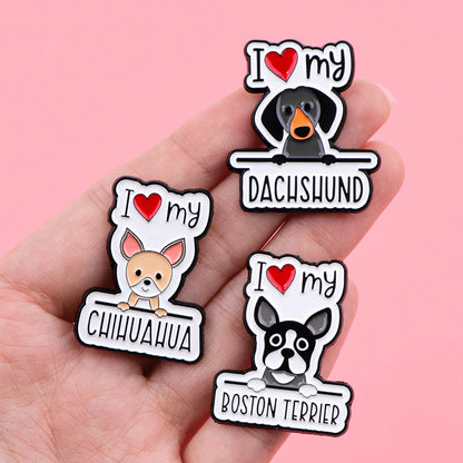 Cute Dogs Enamel Pin Cartoon Brooch Pines Lapel Pins Badge on Backpack Clothing Accessories Animal Jewelry Pet Lover Gifts