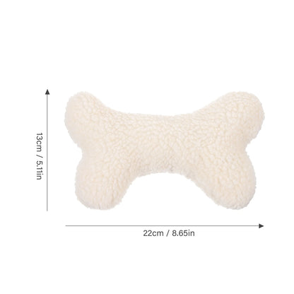 Vocalize Neck Pillow Wool Velvet Bone Dog Toy Travel Bones Plush Figure Toys for Small Dogs 22x13cm Sherpa Squeaky Funny