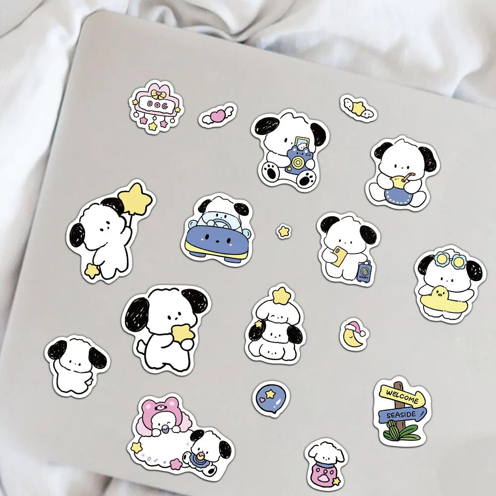8PCS Happy Little White Dog Guka Stickers DIY Phone Cases Handbooks Decorative Cartoon Waterproof Stickers