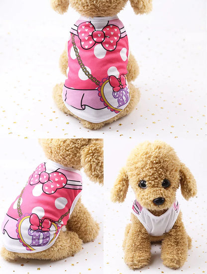 Pet Dog Clothes Cartoon Clothing Puppy Dogs Soft Vests Summer Shirt Casual T-Shirt for Small Pet Supplies