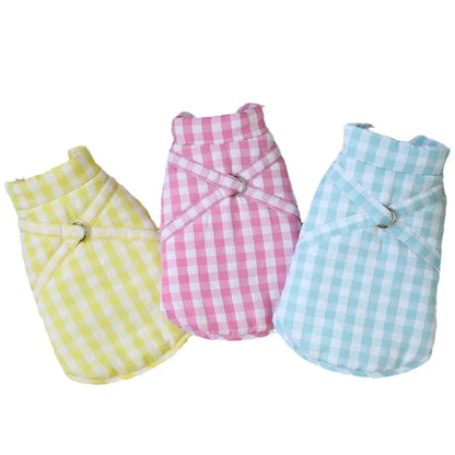 Warm Winter Pet Dog Clothes Plaid Parkas Dog Outdoor Coat Traction Pet Coat Vest Teddy Bear Small Dog Jackets Puppy Clothing