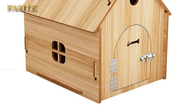 the RED BARN DOGHOUSE - Top Cover Doghouse, Outside Easy Installed Winter Gate Door Window External Entrance Nest, Home Pets Products