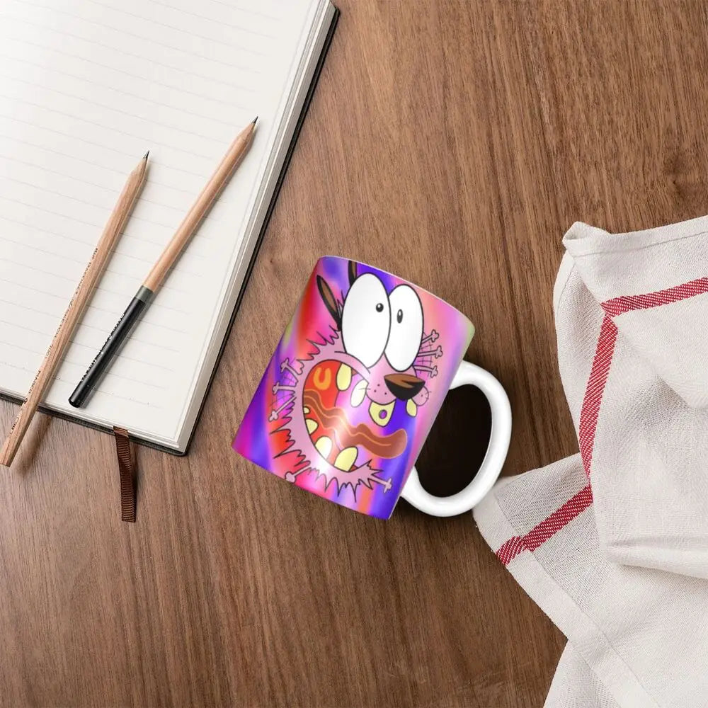 Personalized C-Courage The Cowardly Dog Coffee Mug DIY Ceramic Milk Tea Mug Cup