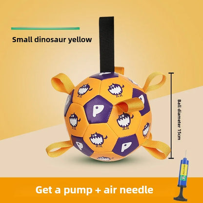 Dog outdoor chewing toy that is durable, bite-resistant and makes sound - inflatable football toy
