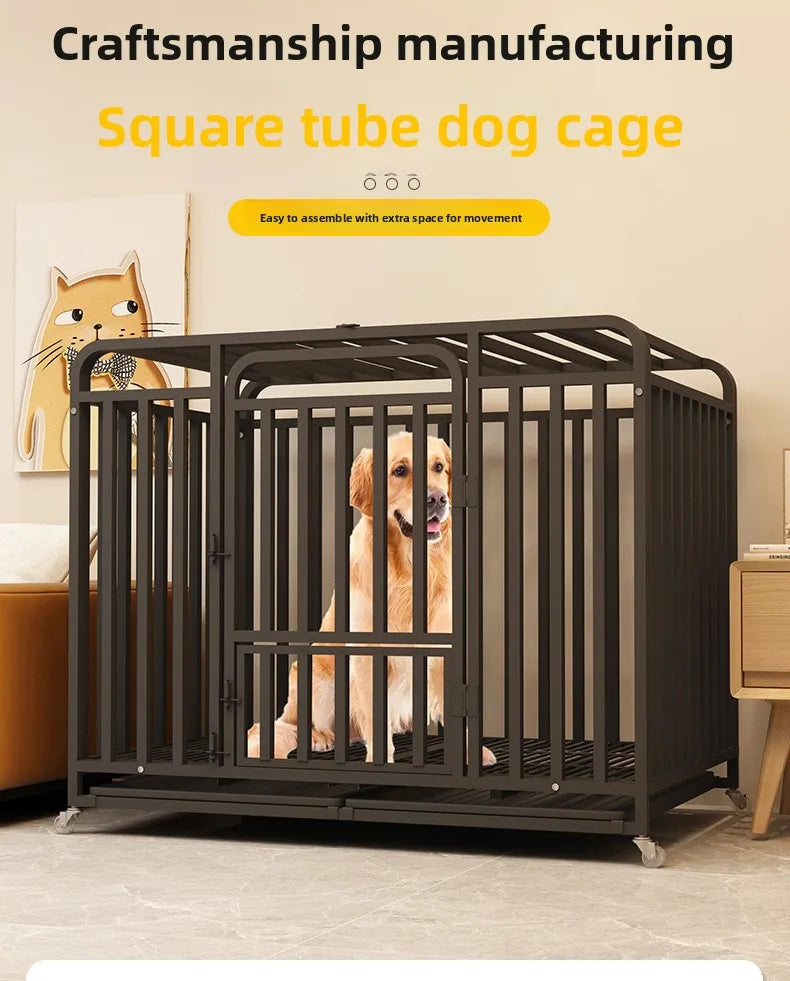 Large Dog House Dog Cage Heavy Duty Metal Kennel Indoor Outdoor Pet Cage For Big Dogs Wholesale Strong Steel Frame