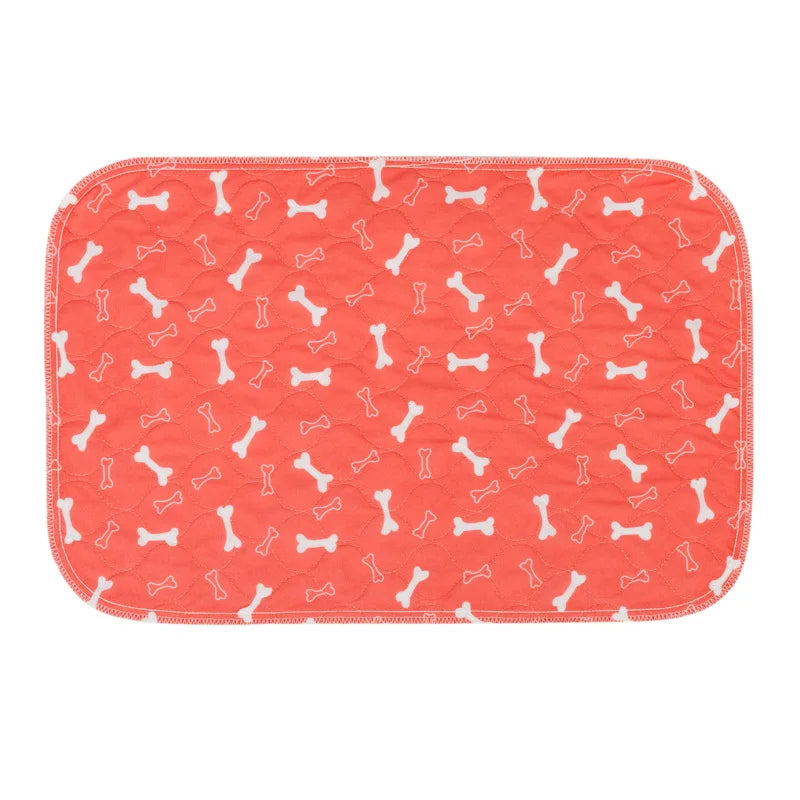 Waterproof Dog Pet Diaper Mat Reusable 3 Layer Absorbent Dog Bed Cat Diaper Pad Bone Paw Print Seat Cover Mat for Sofa Bed Floor