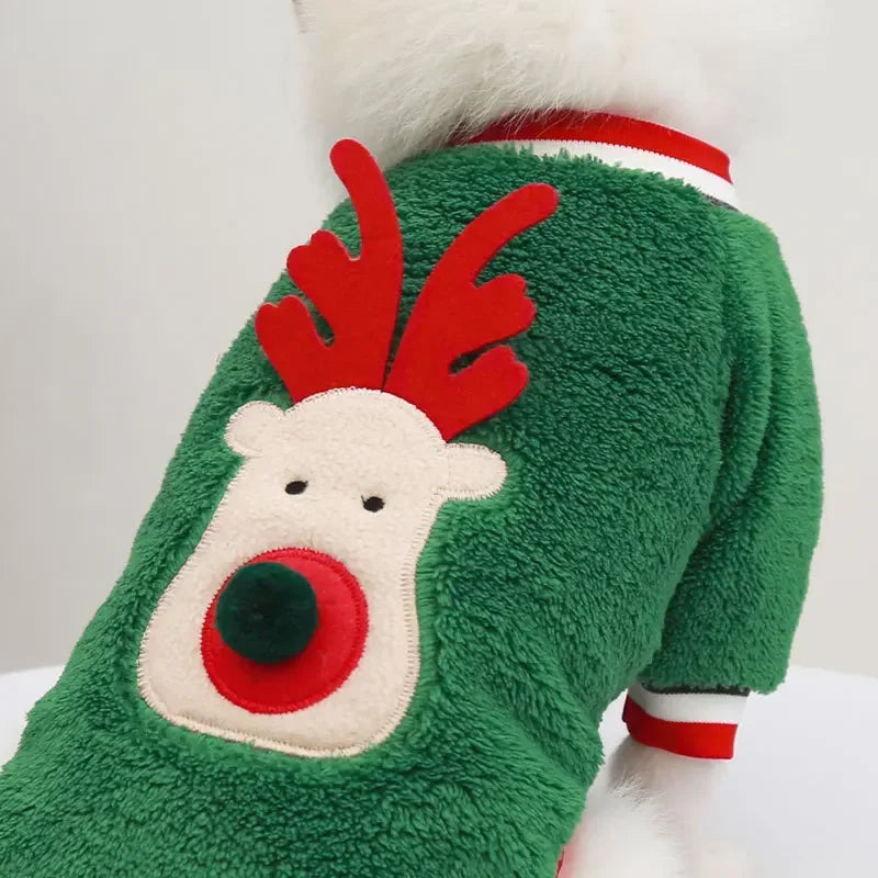 the YULEPAW WINTER COAT - Dog Christmas Clothes, Winter Warm Pet Clothes for Small/Medium Dogs, Elk Santa Claus Dog/Cats Coat Hoodies, Christmas Dogs Costume