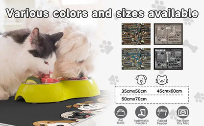 VIKAMA Cute Dog Anti-Dirt Pet Mat-Waterproof, Oil-Resistant, Food-Safe, Quick-Drying, Scratch-Resistant, Easy To Clean