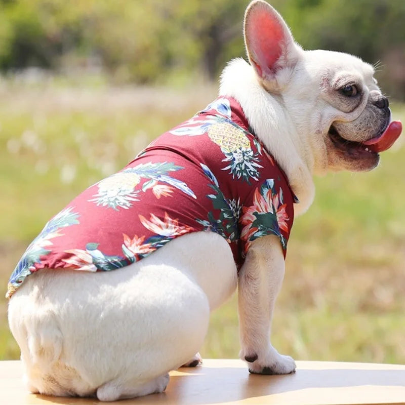 Summer Pet Dog Clothes Cool Beach Hawaiian Style Dog Cat Shirt Breathable Dog T-Shirts Chihuahua Dog Costumes Pet Puppy Clothing