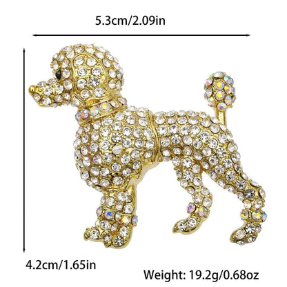 Classic Rhinestone Dog Brooches for Women Enamel Animal Pins Necklace Office Party Friend New Fashion Gifts Jewelry Accessories