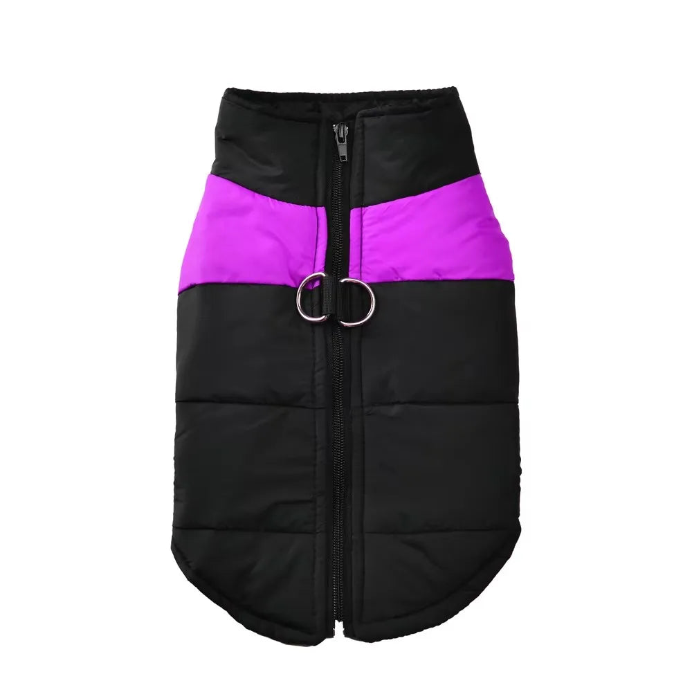 Winter Puppy Costume Warm Hiking Outdoor Pet Clothes For Small Large Dogs Cats Waterproof Zipper Vest Coat With D-Ring