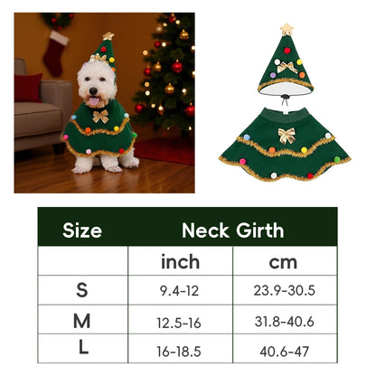 the CHRISTMAS TREE - Christmas Pet Clothes, Christmas Tree Pet Cape Shawl Dog, Holiday Gifts, Ropa Para Perro Puppy Clothes