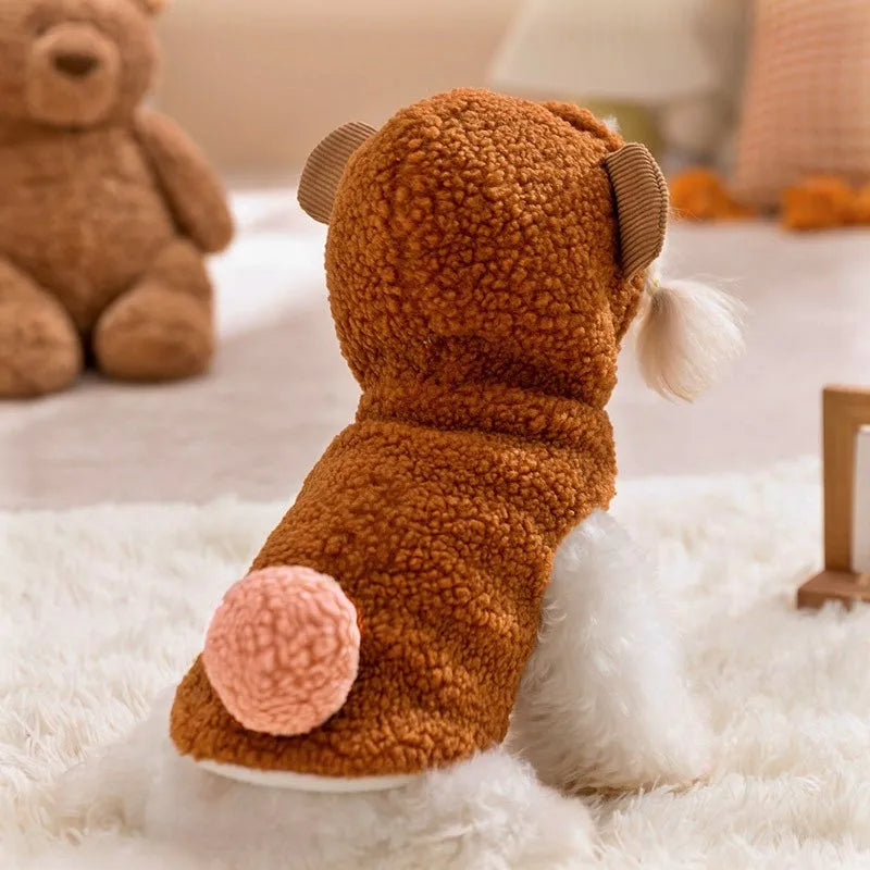 Winter Dog Coat Thick Warm Fleece Dog Jacket Pet Hooded Sweatshirt Chihuahua Bichon Dachshund Dog Clothes Kitten Puppy Overalls