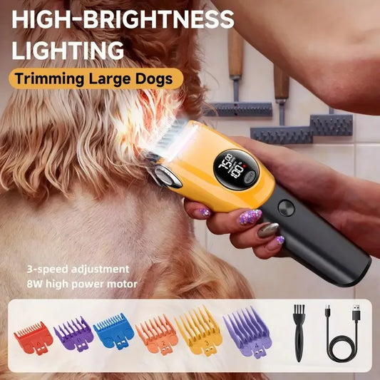 the TRIMMASTER PRO CLIPPER - Pet Clipper - Professional Dog Hair Trimmer, Cat/Dog Grooming Shaver 7500/min LED, Suitable for Large, Medium, and Small Pets Trimmers