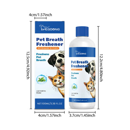 the BREATH FRESHER - Dog Mouth Cleaning Liquid, Tooth Stains Mouth Cleaning, Tartar Removal Bad Breath Freshens, Oral Deodorant Pet Teeth Cleaner Water