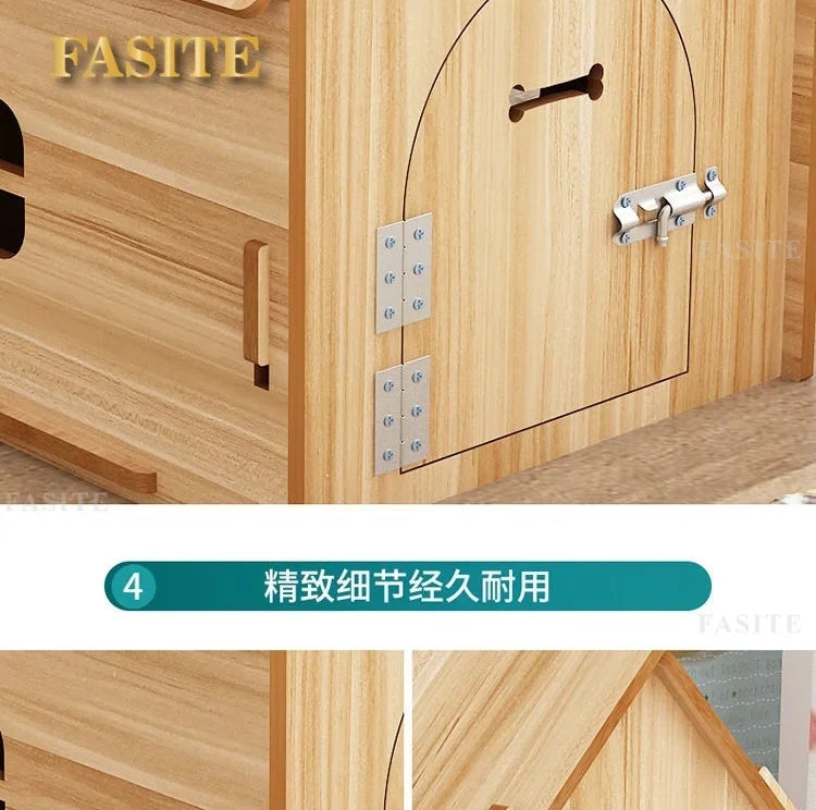 the RED BARN DOGHOUSE - Top Cover Doghouse, Outside Easy Installed Winter Gate Door Window External Entrance Nest, Home Pets Products