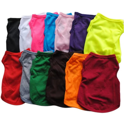 Solid Color Dog Shirts Breathable Pet T-Shirts for Small to Large Dogs - Stretchy, Durable, Ideal for All Seasons and Holidays
