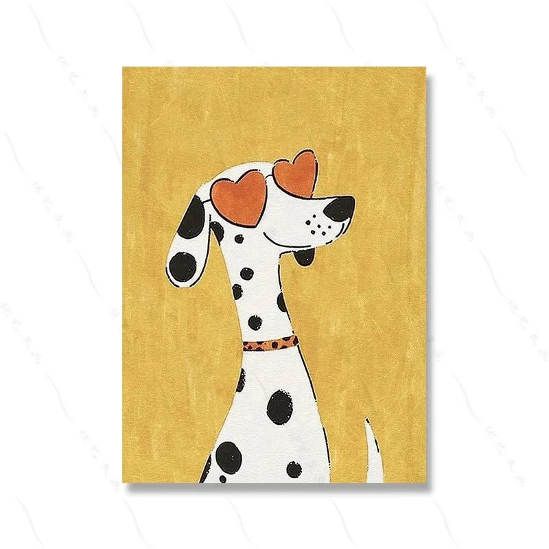 Funny Animals Lion Cheetah Dog Bear Skateboard Posters Prints Wall Art Canvas Nursery Pictures for Kids Girls Boys Room Decor