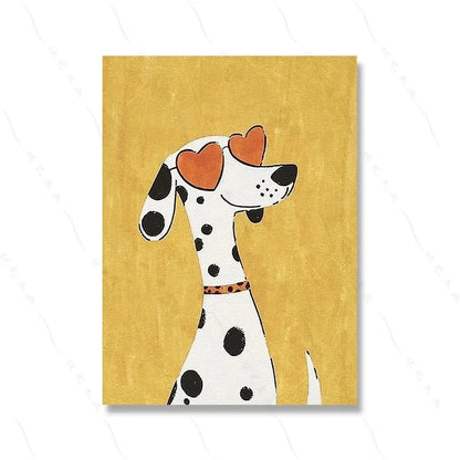 Funny Animals Lion Cheetah Dog Bear Skateboard Posters Prints Wall Art Canvas Nursery Pictures for Kids Girls Boys Room Decor