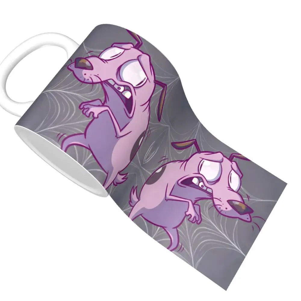 Personalized C-Courage The Cowardly Dog Coffee Mug DIY Ceramic Milk Tea Mug Cup