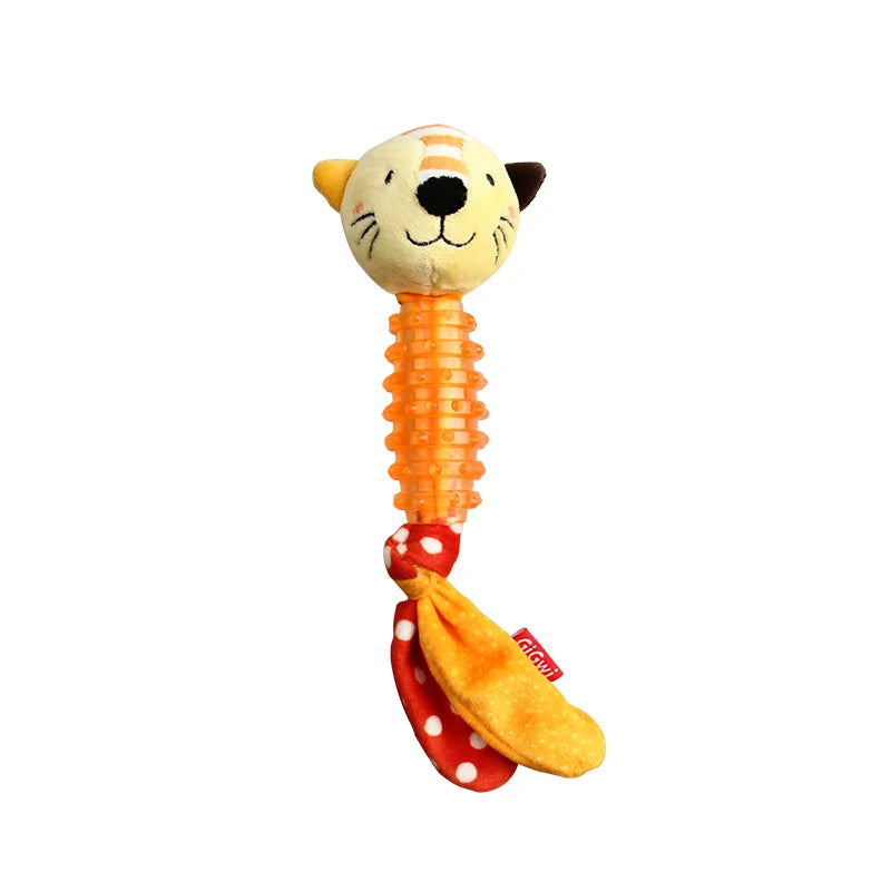GiGwi Dogs Toys Suppa Puppa Q Series Plush Dog Teething Bite Resistance Molar Plush Rubber Sound Interactive Toy for Pets Puppy