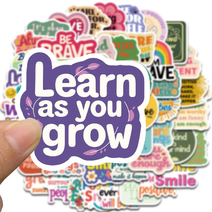 50Pcs Positive Affirmation Reward Stickers INS Style Graffiti Decals For Water Cup Hand Account Skateboards Notebooks Stickers