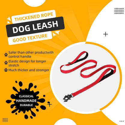 the COMMANDPRO REFLECTIVE LEASH - Heavy Duty Dog Leash - Nylon Reflective with Soft Padded 2 Handle & Auto Lock, Frog Clip, Outdoor Dog Leash with a Dog Poop Bag