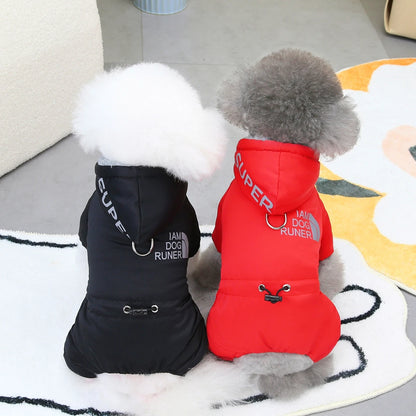 the SNUGPUP HOODED DOG JUMPSUIT - Warm Hooded Jacket for Small and Medium Dogs, Pet Jumpsuits, Puppy Overalls, Chihuahua, Bulldog Outfits, Winter Costumes