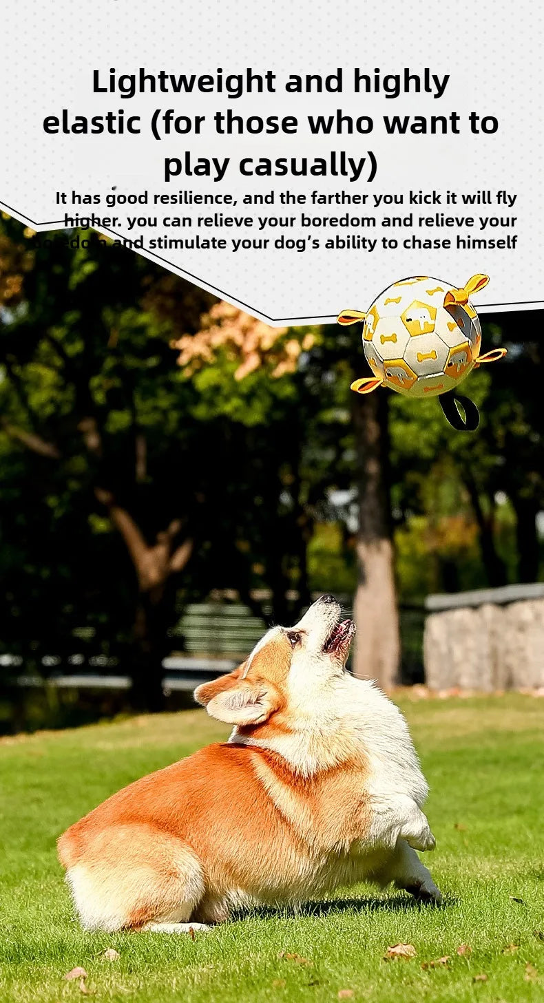 Dog outdoor chewing toy that is durable, bite-resistant and makes sound - inflatable football toy