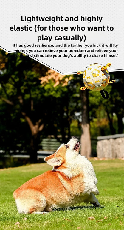 Dog outdoor chewing toy that is durable, bite-resistant and makes sound - inflatable football toy