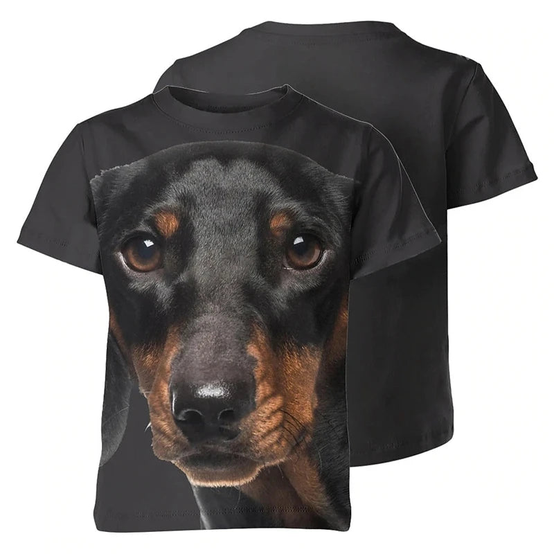 the DOG FACE - Cute Pet Dogs Pattern T-Shirt, Summer Fashion Short Sleeve Funny Men/Women/Kid 3D Printed T-Shirts, Casual Streetwear Loose Tees
