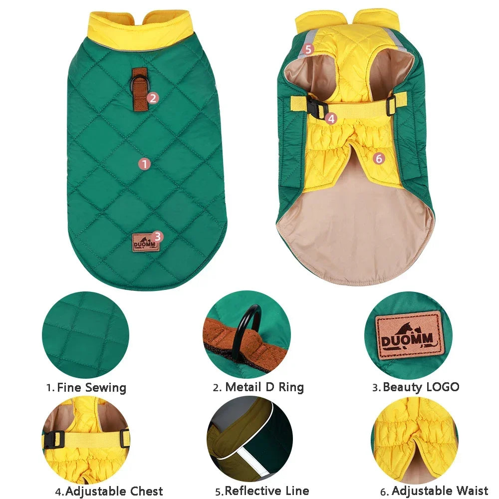 the ARTICSTRIDE WINTER COAT - Large Dog Jacket, Waterproof Pet Clothes for Medium Dogs, Winter Warm Big Dog Coat, French Bulldog Costume, Labrador/Husky Outfits