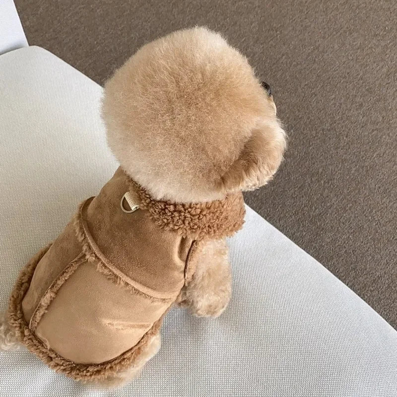the BUCKSKIN - Dog Vests, Winter Plush Warm Pet Dog Clothes for Small/Medium Dogs Jackets, Puppy Clothing Yorkshire Terrier Ropa Para Perros