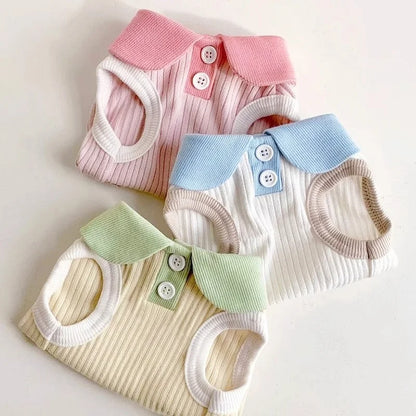 Summer Pet Dog Polo Shirt Breathable Dog Clothes Fashion Puppy Vest Cute Solid Cat Shirt Soft Pet Costumes Chihuahua Dog Clothes
